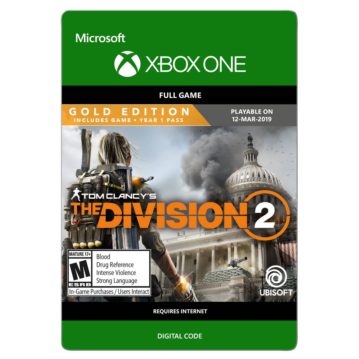 Tom Clancy S The Division 2 Gold Edition Ubisoft Xbox One Digital Download Walmart Com Walmart Com