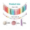 thumbnail image 2 of 2-Piece Boho Tassel & Pom Pom Garland - 6ft Long with 20 Balls, Colorful Pastel Banner for Wall Hanging, Wedding, Birthday, Baby Shower & Home Party Decor, 2 of 5