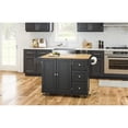 thumbnail image 2 of Homestyles Mobile Kitchen Island Cart with Wood Drop Leaf Breakfast Bar in Black, 2 of 32