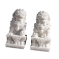 thumbnail image 4 of 2 estatuas de león de resina para decoración de acuario, para sala de estudio, hogar y oficina. Blanco, 4 of 9