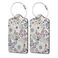 thumbnail image 5 of Rocae Vintage Butterflies for Leather Luggage Baggage Tags ID Label Privacy Cover ID Label with Stainless Steel Loop and Address Card, 5 of 5