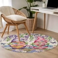 thumbnail image 4 of Round Rug 3.3Ft Washable Non-Slip, Blue Purple Gnomes Circle Area Rugs for Living Room Bedroom, Spring Vintage Hydrangea Flower Leaf Indoor Floor Mats Carpet Runner for Home Decor Aesthetic, 4 of 8