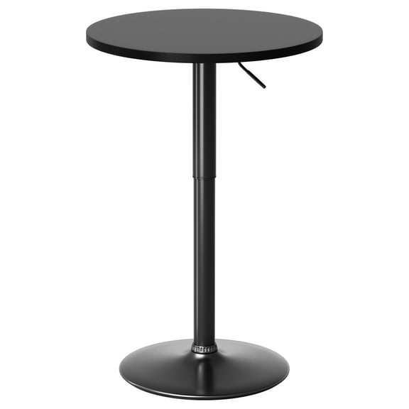 Lacoo 23.6" Adjustable Round Bistro Pub Table, Swivel Pub Table with Metal Base for Home Bar, Kitchen, Dining Room, Black