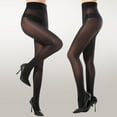 thumbnail image 3 of Manzi 2 Pairs Shiny Pantyhose,15D Slimming High Waist Sheer Oil Shimmery Tights for Women, 3 of 7