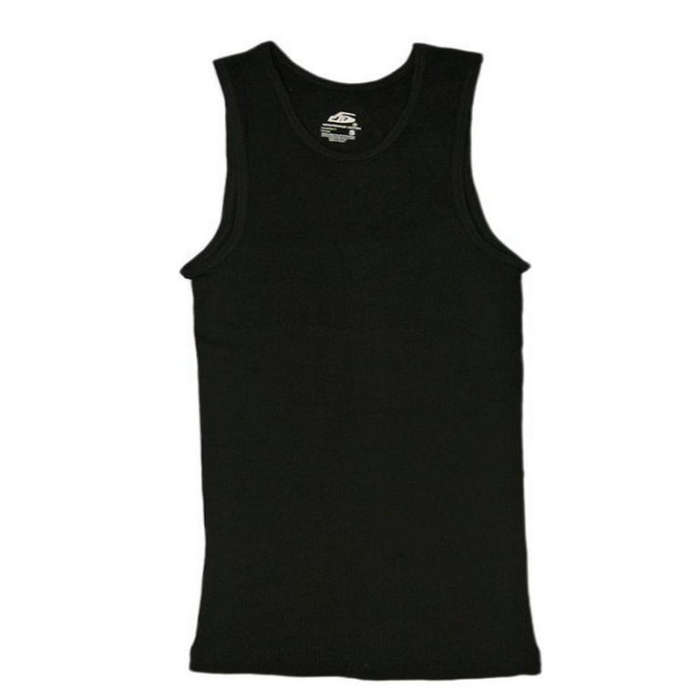 Men’s 6 Pack Tank Top A Shirt-100% Cotton Ribbed Undershirts-Multicolor &  Sleeveless Tees(Black, Large)