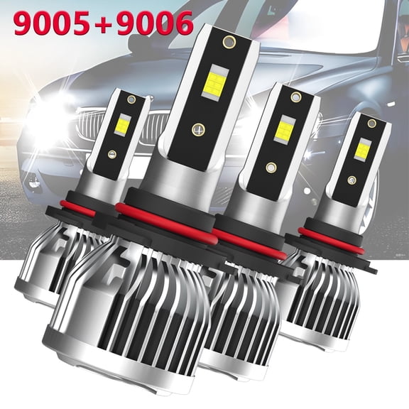 For Honda Civic 1988-1991,LED Headlight Bulbs,9005 HB3 High beam and 9006 Low Beam,Pack of 4