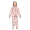 thumbnail image 2 of Fluffy Pajamas Set Fuzzy Winter Warm Pj Sets Pullover Tops and Long Pants Pink Cartoon Ghosts and Pumpkins Medium, 2 of 8