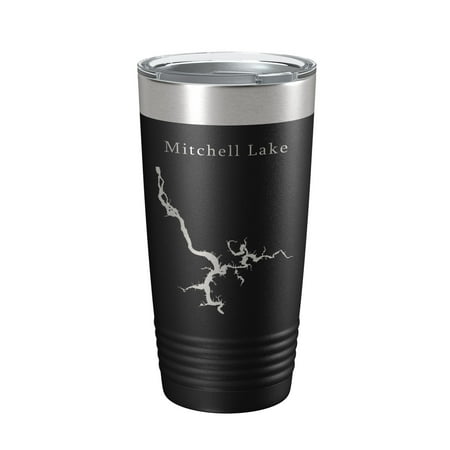

Mitchell Lake Map Tumbler Travel Mug Insulated Laser Engraved Coffee Cup Alabama 20 oz Black