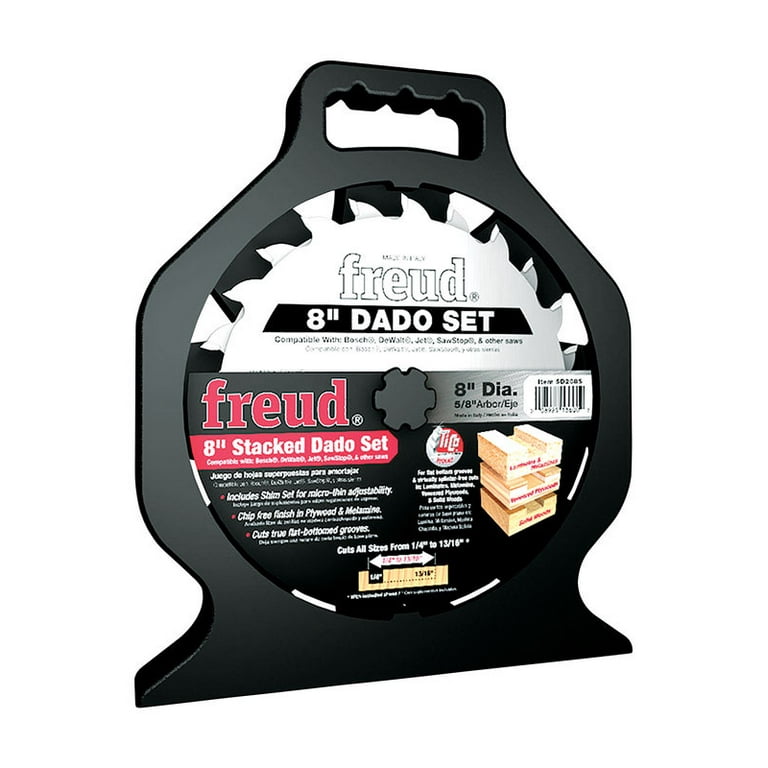 Freud 8 in. Dia. x 5/8 in. Tungsten Carbide Dado Set 12 teeth