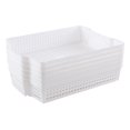 thumbnail image 1 of Xowine 6-Pack Stacking Plastic Paper Basket Trays, Stackable Paper Baskets for Classroom, White, 1 of 4