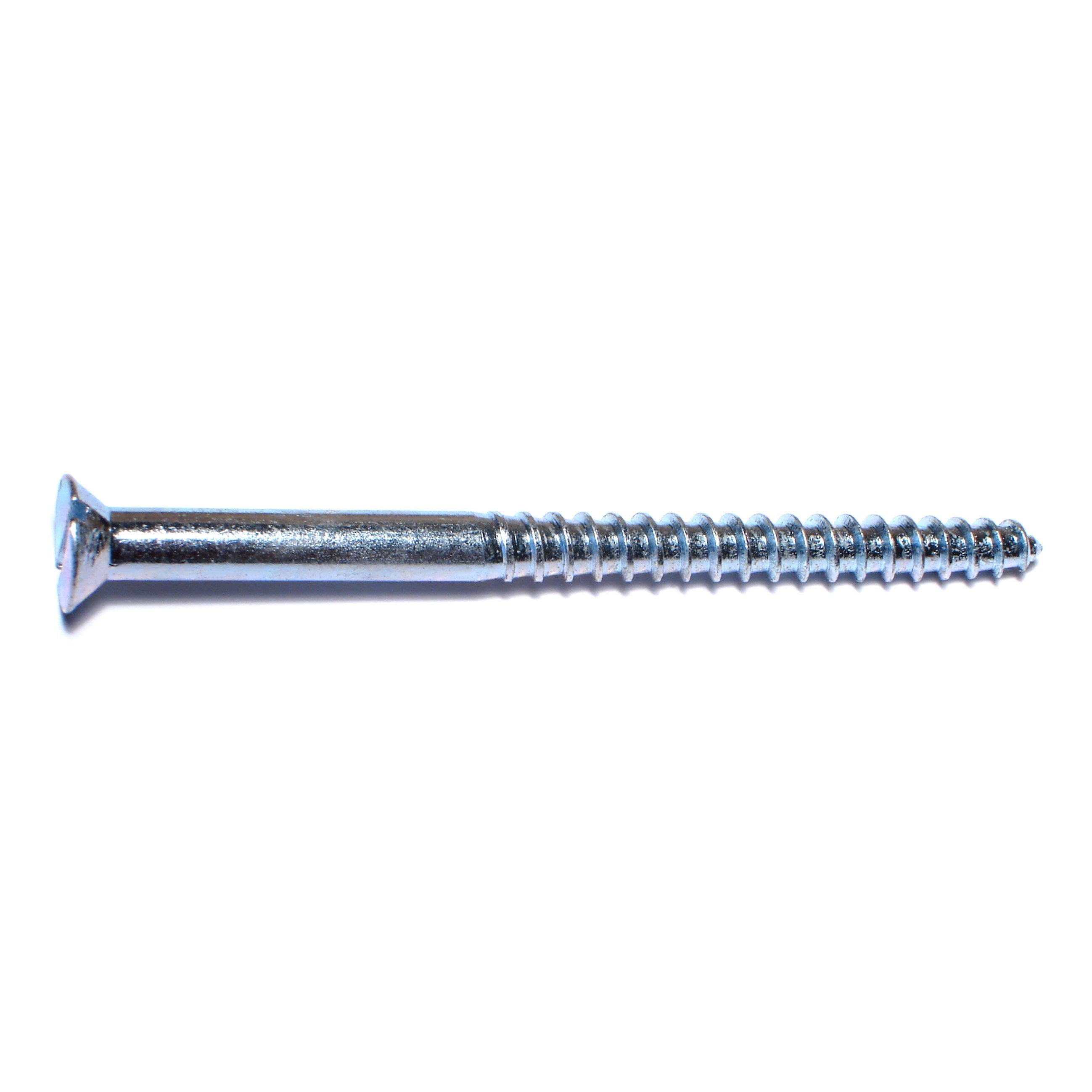 #6 x 1 1/2" Wood Screw Slotted Flat Head Low Carbon Steel Zinc Plated 