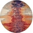 thumbnail image 2 of Unique Loom Estrella Collection Modern Abstract Round Rug, 8 Feet, Pink/Navy Blue, 2 of 5