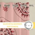 thumbnail image 6 of Pink Floral Kitchen Curtains Window Panels, Circular Flowers Ethnic Abstract Aesthetic Insulated Window Treatment Curtain, Grommet Curtains for Bedroom/Living Room/Bathroom, 2 Piece 27.5"Wx39"L, 6 of 8