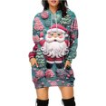 thumbnail image 4 of Vestido tipo jersey con capucha y elementos navideños divertidos con estampado digital 3D de Navidad para otoño, 4 of 4