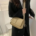 thumbnail image 3 of Women Shoulder Bag Fashionable Versatile Portable Large Capacity PU Leather Women Bag for Daily Shopping Khaki Free Size, 3 of 8