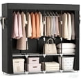 thumbnail image 1 of VTRIN - clóset portátil para colgar ropa de 67 pulgadas de ancho, gran capacidad, portátil, con cubierta, 4 estantes de almacenamiento y 4 barras colgantes, clóset resistente para recámara, color, 1 of 8