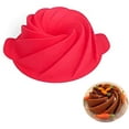 thumbnail image 1 of Molde para bizcocho de silicona, molde para bizcocho Bundt rojo antiadherente, moldes para hornear en espiral, moldes para hornear de cocina Best Partner, 9 pulgadas (rojo), 1 of 8