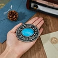 thumbnail image 3 of Turquoise Belt Buckle Vintage Alloy Belt Buckle Stone Belt Buckles Western Cowgirl Belt Buckle, 3 of 7