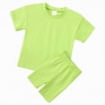 thumbnail image 4 of TOWED22 Girls Summer Outfits Casual Lounge Set Cap Sleeve T Shirt and Elastic Waist Shorts 2 Piece Clothing Sets(Mint Green,10-11 Y), 4 of 9