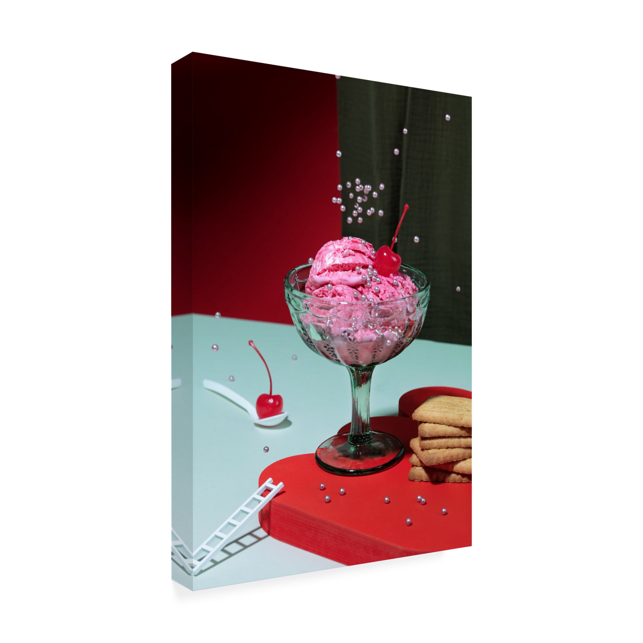 Canvas Wall Art - Julia Ramiro 'Icecream 4' Wall Art for Living Room, Bedroom, or Office D?cor by Trademark Fine Art - 30 x 47 Inches