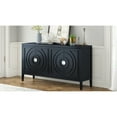 thumbnail image 4 of Retro Style Black Sideboard - Provides Ample Storage Space For Your Home Cabinet With Groove Detail Adds A Flair To, 4 of 7