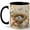 Black, variant on Bird Nest Coffee Mug, Watercolor Blue Eggs with Flowers and Butterflies, 11 oz Ceramic Cup