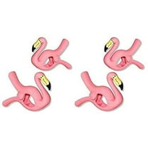 2 Pack Set Pair of Flamingo Beach Towel Clips Jumbo Size for Beach Chair, Cruise Beach Patio, Pool Accessories, Household Close Snacks Clip, Baby Stroller.