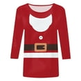 thumbnail image 4 of Dmsael Christmas Womens Tops Christmas Shirts for Women 3/4 Sleeve Tunic Tops Glitter Xmas Tree Print Tshirt Crewneck Pullover Blouses Gifts Tees Brick Red,XL, 4 of 4