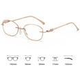 thumbnail image 2 of Women Rimless Anti-blue Light Reading Glasses 1.50 Ultralight Bling Rose Gold Rectangle Readers +1.50 Strength, 2 of 7
