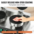 thumbnail image 4 of KFFKFF Double Head Commercial Waffle Maker, Round Belgian Waffle Cooking Device, 2460W, Non-Stick, with Temperature and Timer Settings, Ideal for Cafes, Bakeries, Snack Shops, and Home Use, 4 of 9