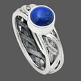 thumbnail image 2 of Natural Lapis Lazuli - Afghanistan 925 Sterling Silver Ring s.9 Jewelry R-1161 AGR1009_G_9, 2 of 6