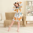 thumbnail image 3 of FORMRS Niños Bathrobe Unisex Hooded Robe Soft Plush Pajamas Sleepwear, Size 10-12T, Pumpkins Pattern, 3 of 7