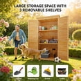 thumbnail image 6 of 63.2" Outdoor Storage Cabinet with Adjustable Shelves, Aiho Wooden Outdoor Storage Shed with Lockable Double Doors for Backyard, Garden & Patio - Natural, 6 of 8
