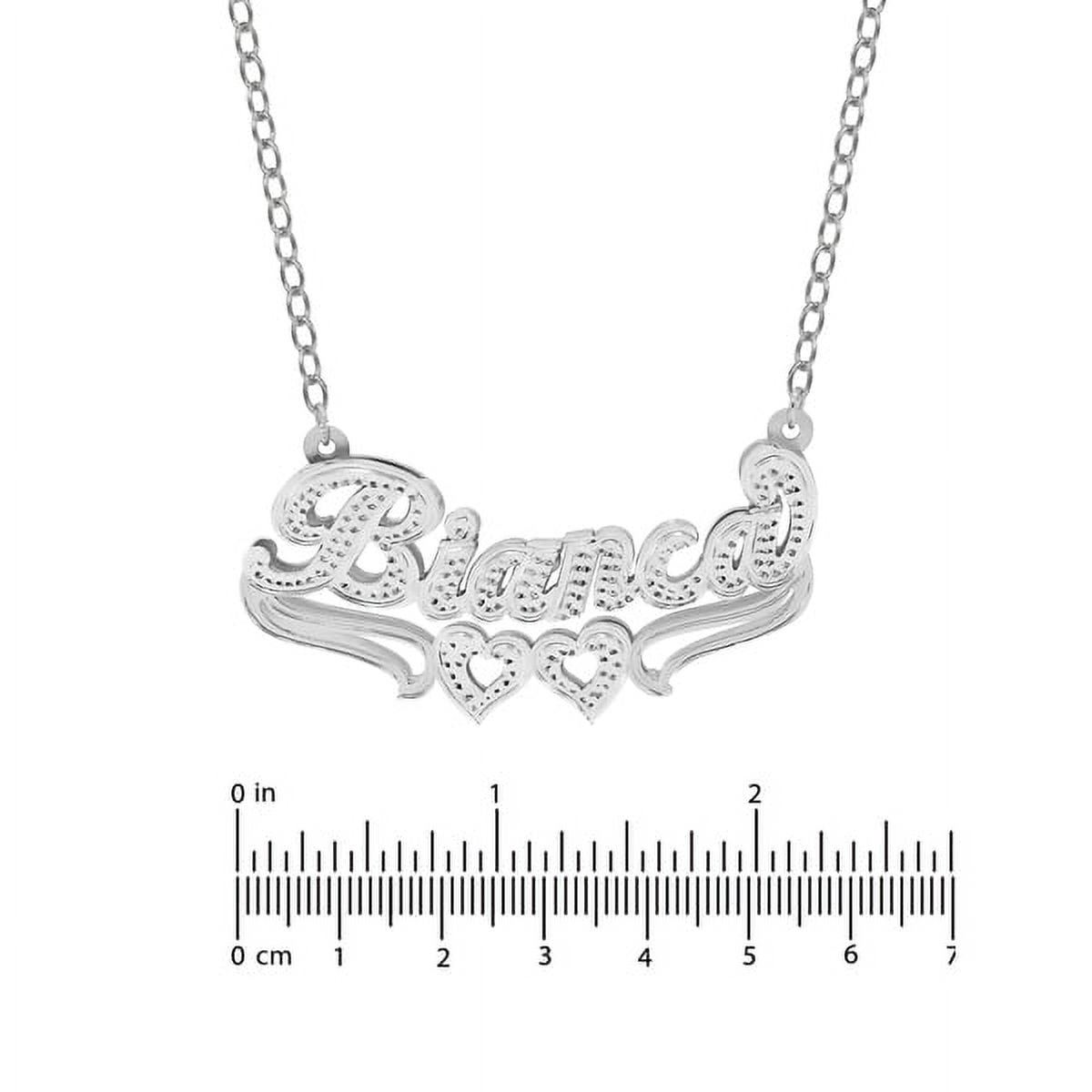Personalized Name Necklace with Hearts and Tail