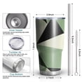 thumbnail image 6 of 30oz Green and Beige Modern Art Geometric Tumblers Stainless Steel Tumbler with Lid and Straw,Vacuum Insulated Double Wall Travel Tumbler Cups Mug with Cleaning Brush for Coffee,Tea, 6 of 7