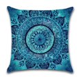 thumbnail image 3 of Juego de 4 Fundas de Almohada de Algodón 45 x 45 cm y Lino Estampado Hippie Bohemio Azul Mandala Flor Funda de Cojín Cuadrada para Cama Coche Hogar Sofá, 3 of 5