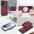 thumbnail image 5 of ELEHOLD Case for Samsung Galaxy S23, 2-in-1 Magnetic Shockproof Leather Wallet Flip Case Cover, Detachable Card Holder with Stand,Winered, 5 of 5