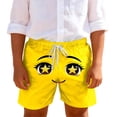 thumbnail image 2 of Eltusu Boys Beach Shorts, Elastic Waist Fashion Funny Relaxed Fit Summer Shorts Yellow Size 5-6 T, 2 of 4