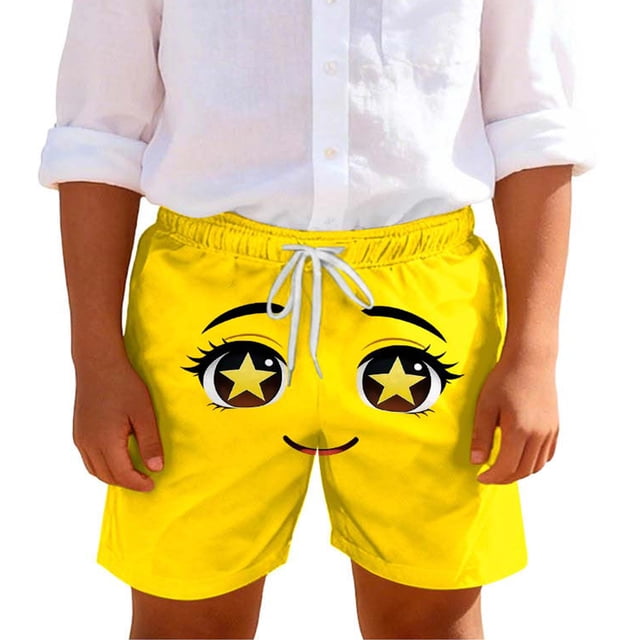 Swim Trunks for Boys Toddler Solid Color Print Breathable Shorts with Pocket 1Pc5