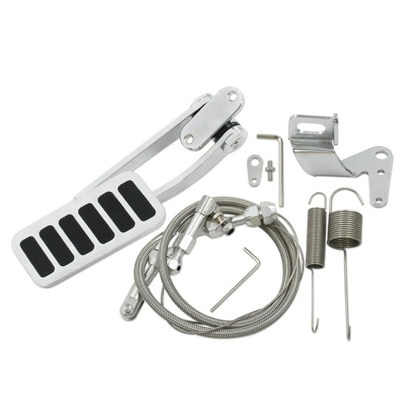 Universal Street Hot Rod Aluminum Gas Pedal   " SS Throttle Cable & Spring Set