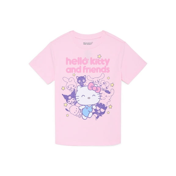 Hello Kitty and Friends Girls Short Sleeve Graphic T-Shirt, Sizes 4-16