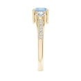 thumbnail image 3 of ANGARA Natural Prong Set Round Aquamarine and Diamond Three Stone Ring in 14K Yellow Gold for Women (Size-6mm) | March Birthstone, Anniversary, Jewelry Gift for Women | Natural Aquamarine Ring, 3 of 9