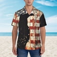 thumbnail image 2 of Fuzoiu Wood Grain Bald Eagle Print Hawaiian Shirt for Men, Summer Beach Casual Short Sleeve Button Down Shirts, Men’s Beach Summer Shirts with Pocket,Small, 2 of 7