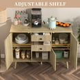 thumbnail image 6 of Sideboard Buffet Cabinet, Accent Stripes Storage Cabinet with 2 Drawers and 3 Doors, Coffee Bar Cabinet, Adjustable Shelves, Dining Room Living Room, 6 of 9