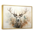 thumbnail image 2 of Designart "Beige Minimalist Deer Portrait II" Animals Deer Floater Framed Wall Decor, 2 of 5