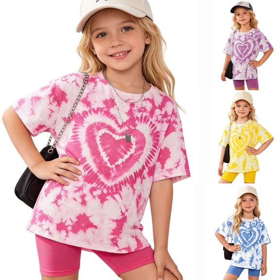 Girls Clothes Summer Short Sleeve Tee and Shorts Soft Daily Wear Set Girls Summer Outfits Blue 9-10 Years