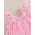 thumbnail image 5 of Wassery Kids Girl Princess Dress 6M 12M 18M 24M 3T 4T Toddler Girls Sparkle Heart Print Sleeveless Tulle Tutu Dress Summer Party Casual Dress, 5 of 7