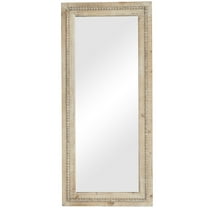 DecMode 24" x 54" Brown Washed Beaded Wall Mirror