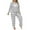 ZA-Gray-women fall winter warm pajamas, variant on Plus Size Pajamas for Women Set Cotton Loungewear 2 Piece Long Sleeve Graphic Tees Palid Sleep Pants Soft Comzy Sleepwear