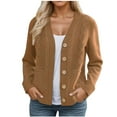 thumbnail image 2 of Roncen Women's Solid Color Button-Up Cardigan - Long Sleeve Knit Sweater Coat with Open Front - Casual Loose Fit Cozy Outwear for Fall and Winter Seasons, 2 of 7